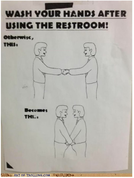 衝撃！トイレの後に手を洗わない男性が多いらしく、それがいかに汚いのかがすぐわかる画像！