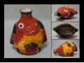 ハンドメイド　魚形の花瓶/フラワーベース